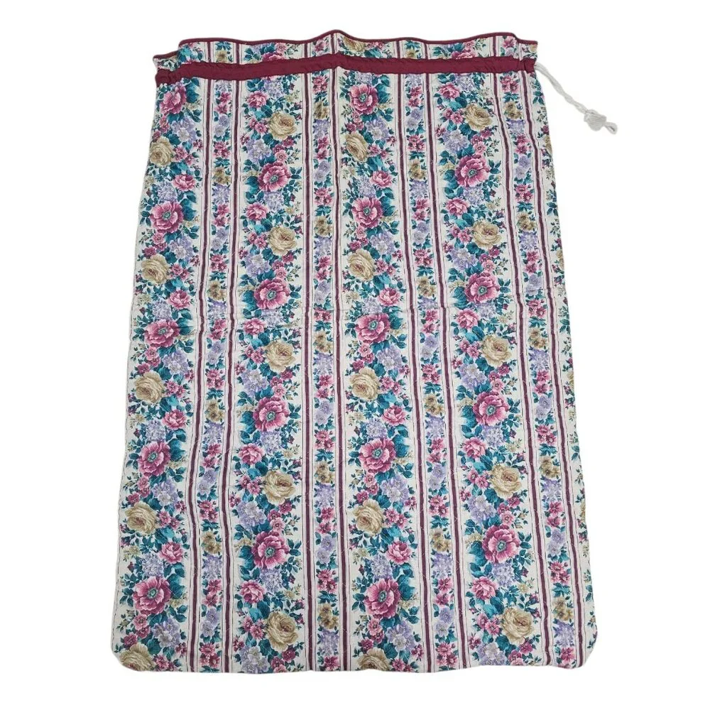 floral printed quilted drawstring laundry bag